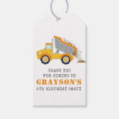 Étiquettes-cadeau Thème de construction de camion pour enfants Merci (Devant)