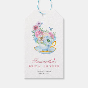 Étiquettes-cadeau Thème de fête de thé aquarelle pour enterrement de