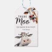 Étiquettes-cadeau Thème de la vache | Merci de fête d'anniversaire (Devant)