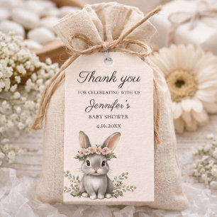 Étiquettes-cadeau Thème de lapin mignon Fête de bébé de genre neutre
