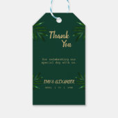 Étiquettes-cadeau Thème de Mariage d'or vert riche (Devant)