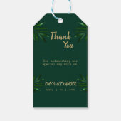 Étiquettes-cadeau Thème de Mariage d'or vert riche (Dos)