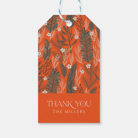 Étiquettes-cadeau Thème de Noël motif verdure fleurs blanches (Dos)