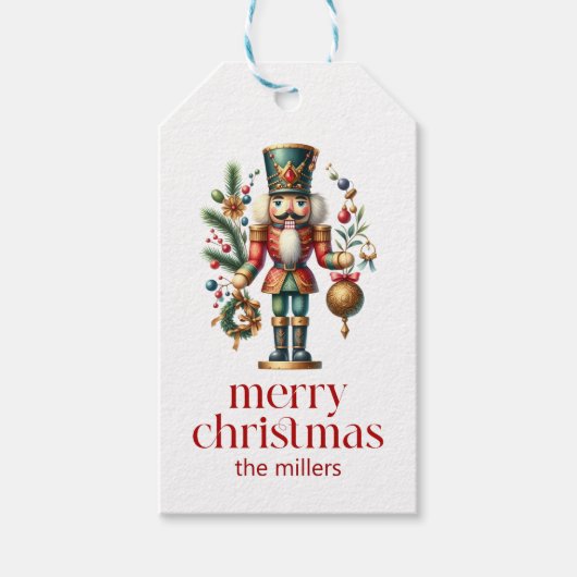 Étiquettes-cadeau Thème de Noël Nutcracker (Devant)