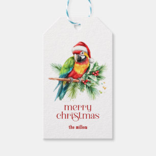 Étiquettes-cadeau Thème de Noël Tropical Merci Retro Texte