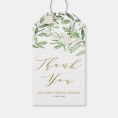 Étiquettes-cadeau Thème de verdure et de fleurs blanches pour la dou (Dos)