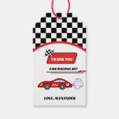 Étiquettes-cadeau Thème de voiture de course rétro rouge rapide pour (Devant)