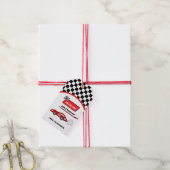 Étiquettes-cadeau Thème de voiture de course rétro rouge rapide pour (Avec de la ficelle)