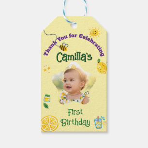 Étiquettes-cadeau Thème d'été citron Anniversaire Enfants