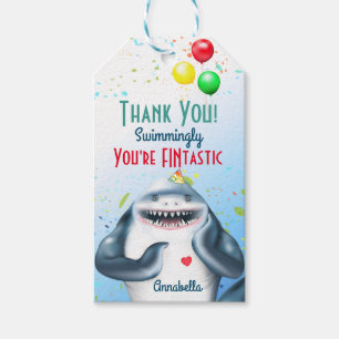 Étiquettes-cadeau Thème du requin Fintastic Anniversaire de enfant M