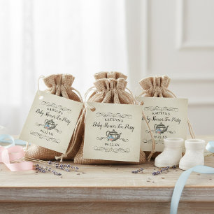 Étiquettes Cadeau Thème élégant de thé vintage Baby Shower