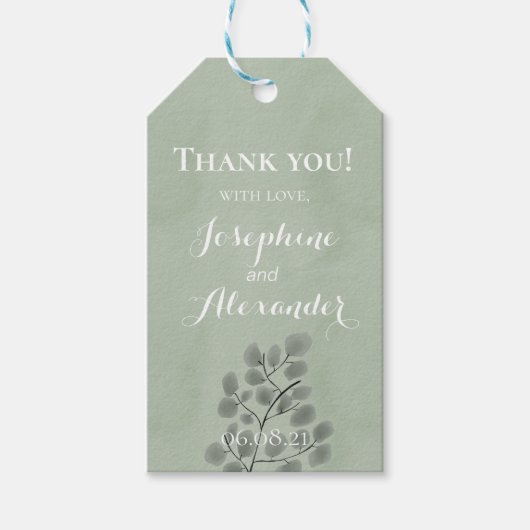 Étiquettes-cadeau Thème Feuilles d'Eucalyptus (Devant)