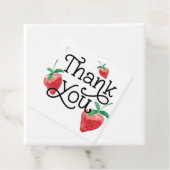 Étiquettes Cadeau thème fraise, premier anniversaire, cl anniversair (En situation)