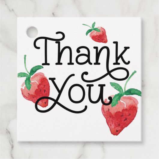 Étiquettes Cadeau thème fraise, premier anniversaire, cl anniversair (Devant)