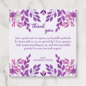 Étiquettes Cadeau Thème Mariage Feuille violet (Devant)
