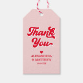 Étiquettes-cadeau Thème Mariage rouge et rose Favoriser (Devant)