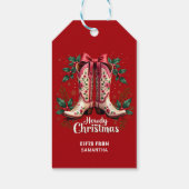 Étiquettes-cadeau Thème Occidental Comment Noël Cowgirl Boots (Dos)