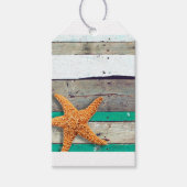 Étiquettes-cadeau Thème Plage Starfish Mariage Rustique (Devant)