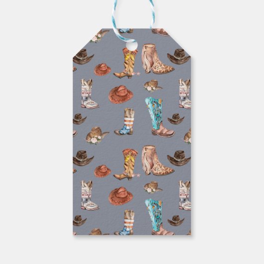 Étiquettes-cadeau Thème Rodeo | Balises Cadeaux d'anniversaire (Dos)