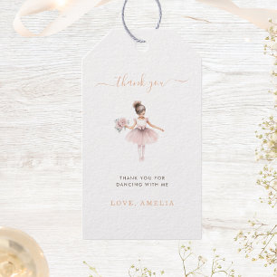 Étiquettes-cadeau Thème simple de ballerine pour anniversaire floral