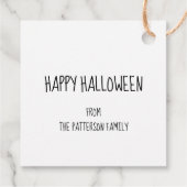 Étiquettes Cadeau Tic ou traitement de la typographie d'Halloween Pe (Dos)