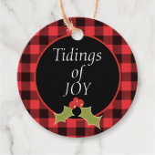 Étiquettes Cadeau Tidings of Joy | Plaid Buffalo | Cadeau de Noël (Devant)
