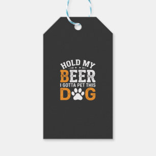 Étiquettes-cadeau Tiens Ma Bière Amateur de Chien