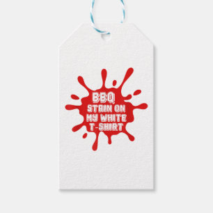Étiquettes-cadeau Tige BBQ Sur Ma T Chemise Blanche Drôle Dit Sarcas