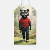 Étiquettes-cadeau Tiger Jouant Au Golf Dans Les Bois, (Devant)