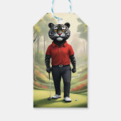 Étiquettes-cadeau Tiger Jouant Au Golf Dans Les Bois, (Dos)