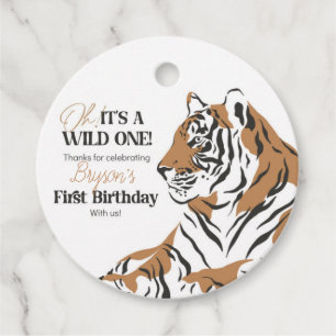 Étiquettes Cadeau tiger premier anniversaire faveurs tag