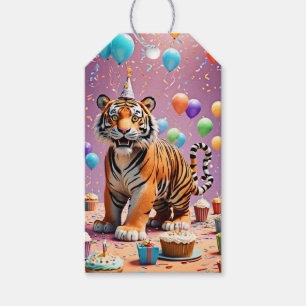 Étiquettes-cadeau Tigre d'anniversaire