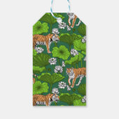 Étiquettes-cadeau Tigres dans l'étang blanc de lotus (Dos)