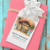 Étiquettes-cadeau Tiki Beach Bar Mer tropicale Anniversaire
