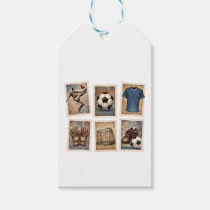 Étiquettes-cadeau Timbres de football vintage Collection de football