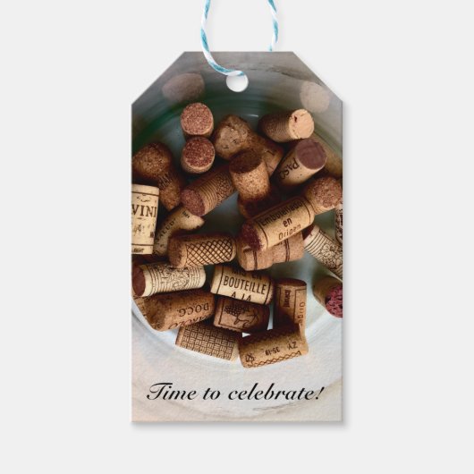 Étiquettes-cadeau Time to Celebrate Wine Corks (Devant)