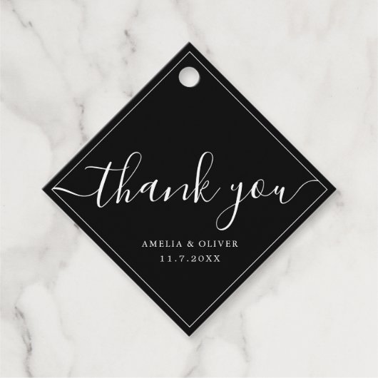 Étiquettes Cadeau Timeless Modern Minimalist Wedding | Thank You (Devant)