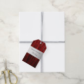 Étiquettes-cadeau Tinsel Tinsel Rouge Silver (Avec de la ficelle)