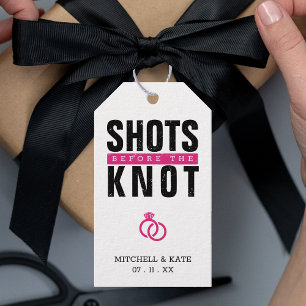 Étiquettes-cadeau Tirages avant le Knot Black Bachelorette Party