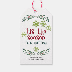 Étiquettes-cadeau Tis la saison pour tricoter des vacances de Noël