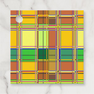 Étiquettes Cadeau Tissu coloré des Caraïbes Madras Tartan