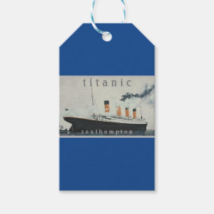 Étiquettes-cadeau TITANIC Party Blue Vintage White Star Line Navire