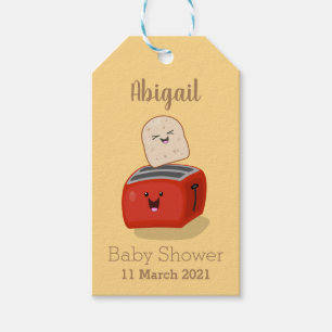 Étiquettes-cadeau Toast de Cute kawaii et dessin animé de grille-pai