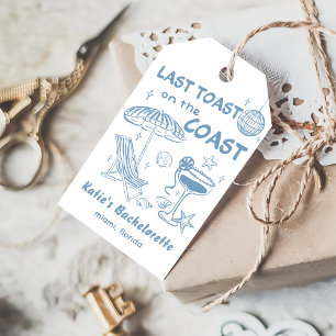 Étiquettes-cadeau Toast Dernier Whimsical sur la Bachelorette Côte