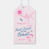 Étiquettes-cadeau Toast rose Dernier sur la côte Bachelorette (Devant)