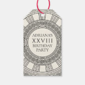 Étiquettes-cadeau Toga fête à thème avec le motif clé grec (Devant)