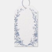 Étiquettes-cadeau Toile Blue Bow Floral Mariage Bienvenue (Dos)