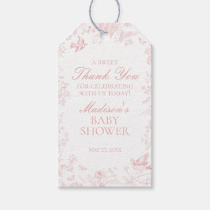 Étiquettes-cadeau Toile Rose De Jouy Baby shower Floral Privilèges