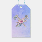 Étiquettes-cadeau Tomahawk Plumes et fleurs Merci (Dos)