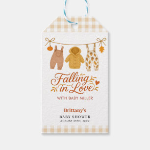 Étiquettes-cadeau Tomber dans l'amour Automne Baby shower Vêtements